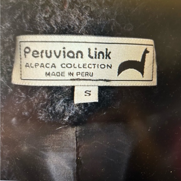 PERUVIAN LINK ALPACA COLLECTION BLACK BOUCLE KNIT CARDIGAN BLAZER JACKET SIZE S - Picture 6 of 8